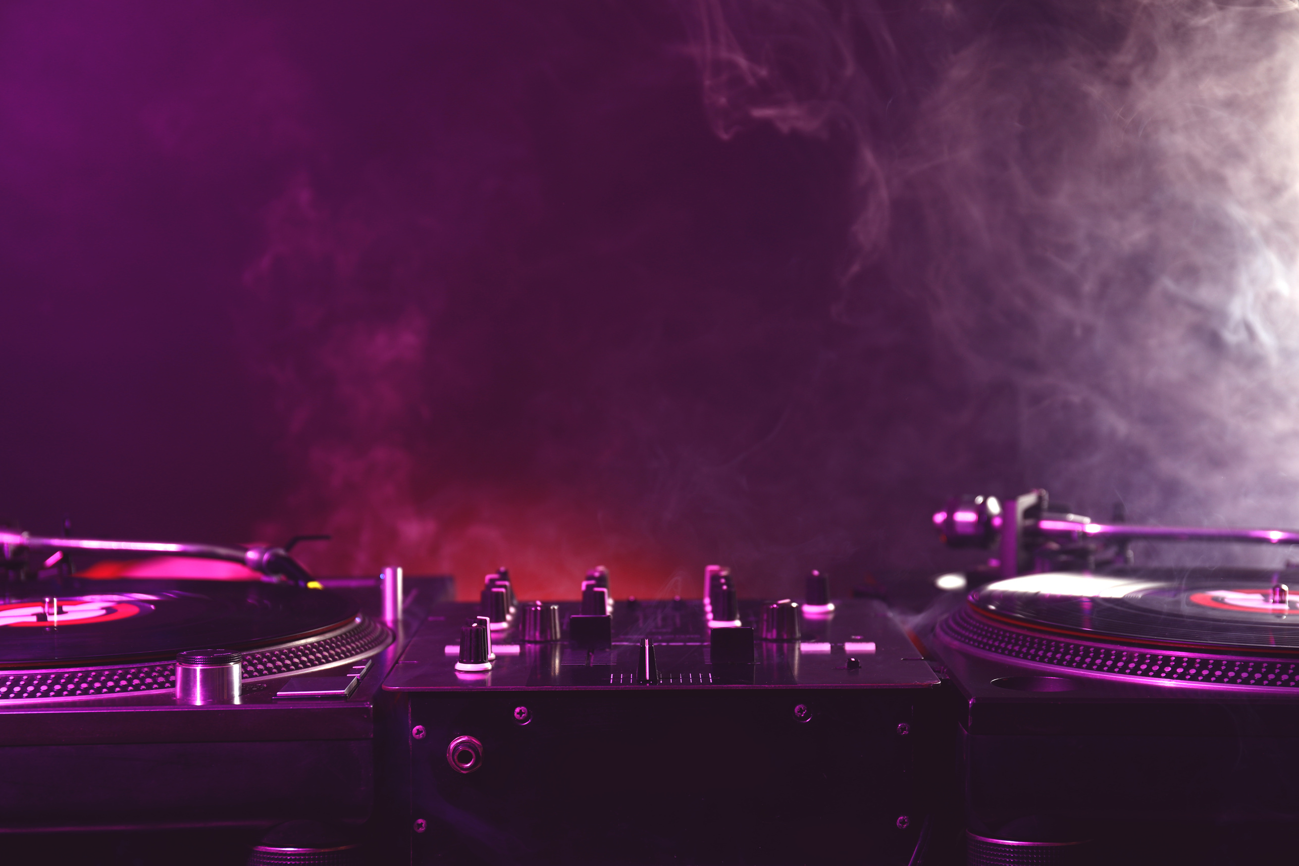 Modern DJ Mixer on Dark Background